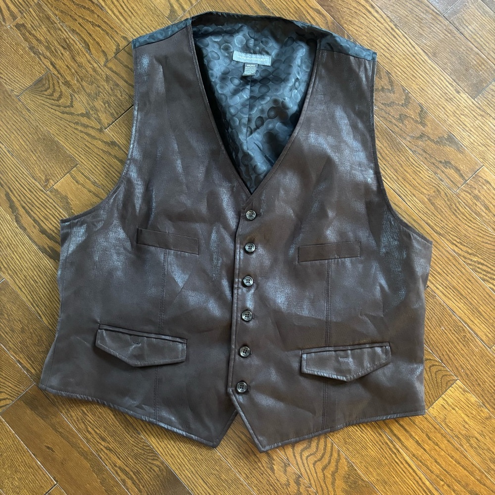 Men's Brown Faux Suede Vest